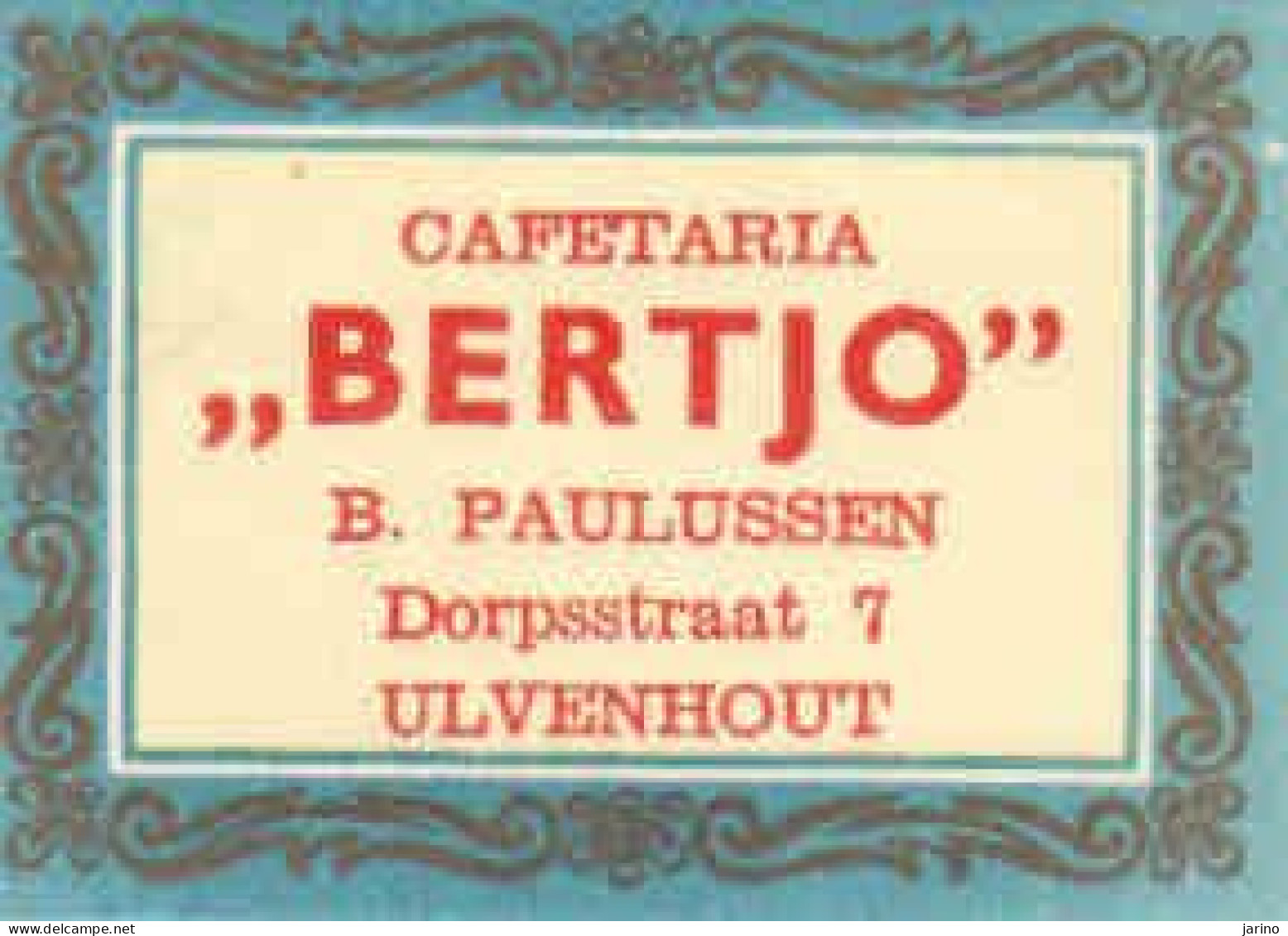 Dutch Matchbox Label, ULVENHOUT - North Brabant, Cafetaria BERTJO, B. Paulussen, Holland, Netherland - Boites D'allumettes - Etiquettes
