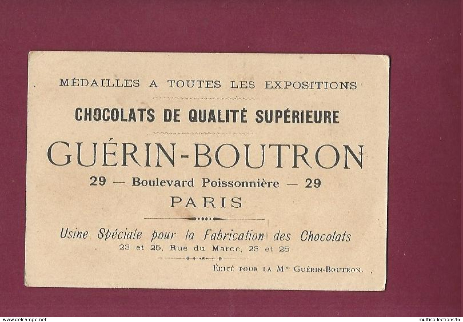 050424F - CHROMO Chocolat GUERIN BOUTRON - La Voiture Du Brasseur - Attelage Cheval Bière Tonneau - Guérin-Boutron