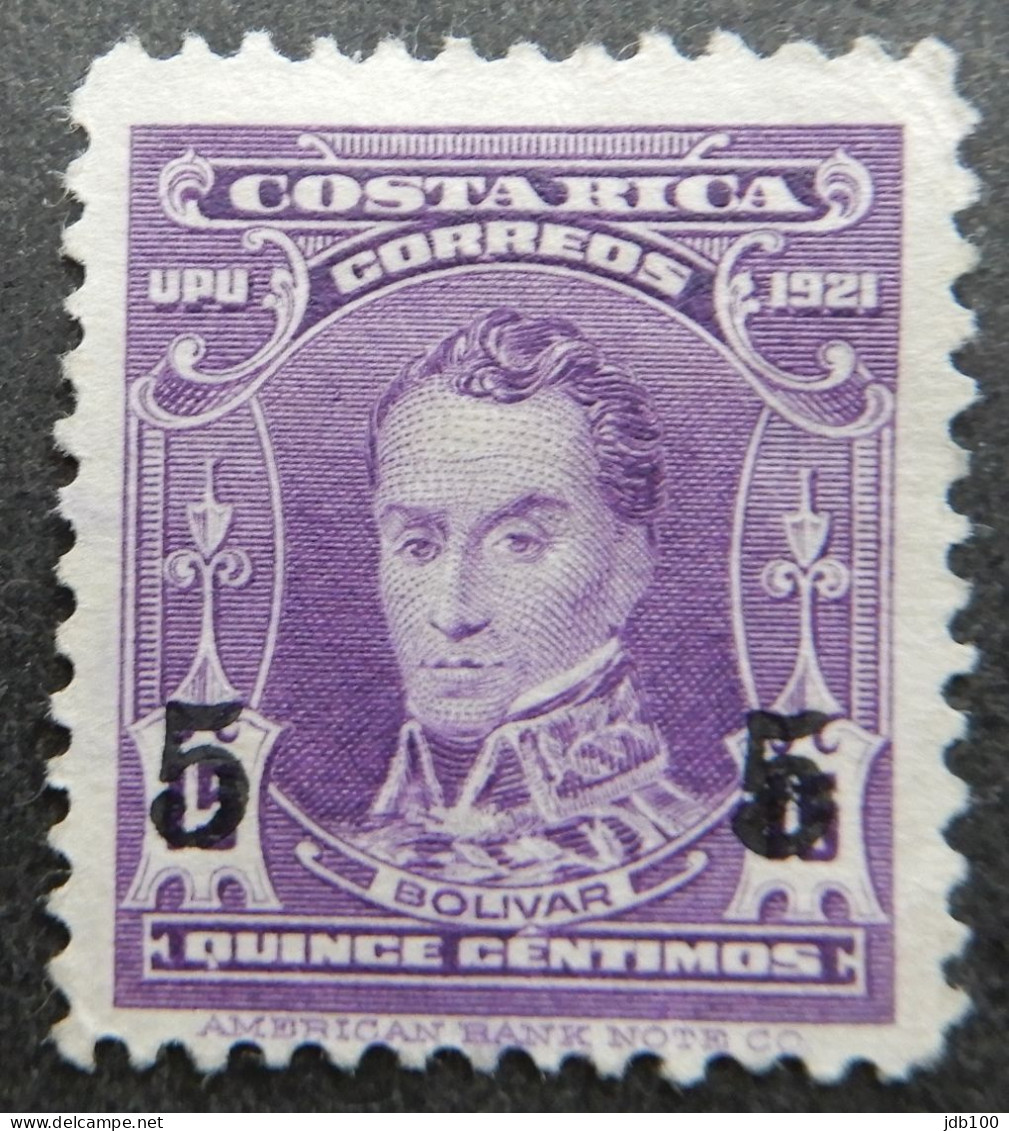Costa Rica 1928 (1) Simon Bolivar Surcharged - Costa Rica