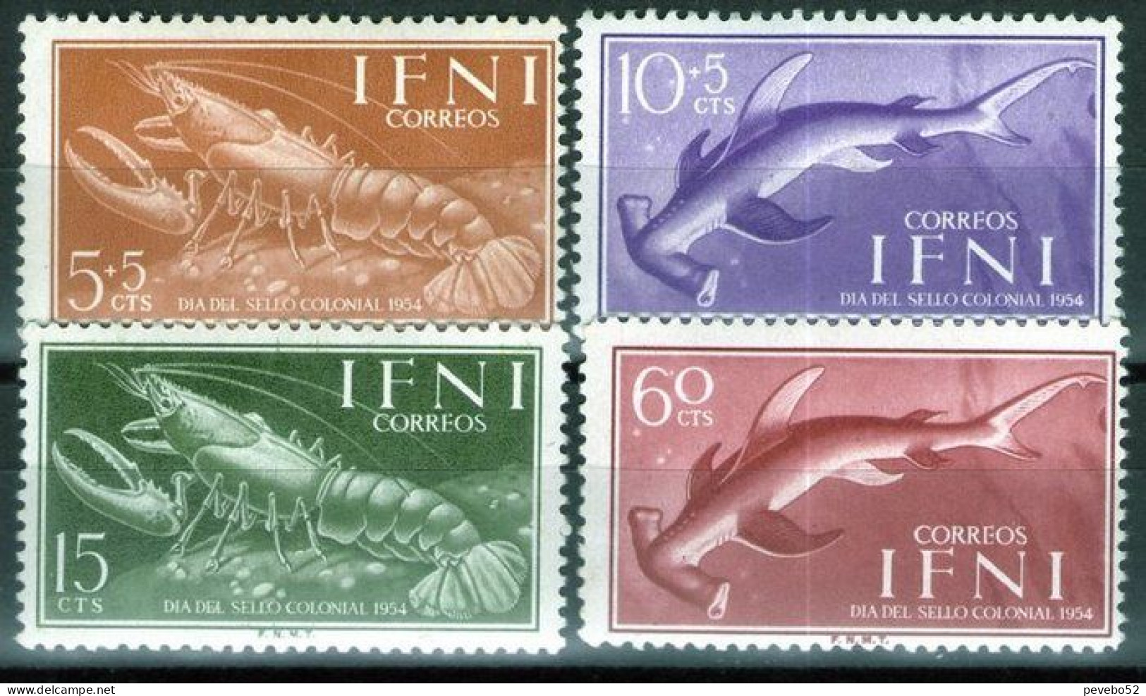 SPAINISH IFNI 1954 - Stamp Day - Marine Life MNH - Ifni