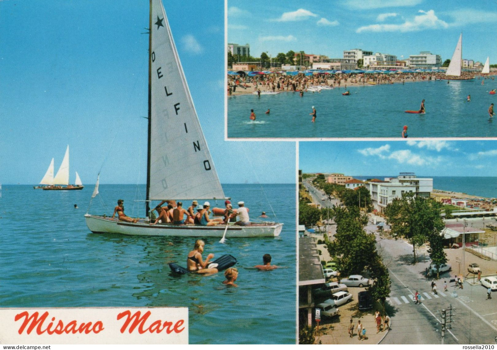 CARTOLINA 1967 ITALIA RIMINI MISANO MARE SALUTI VEDUTINE Italy Postcard ITALIEN Ansichtskarten - Souvenir De...