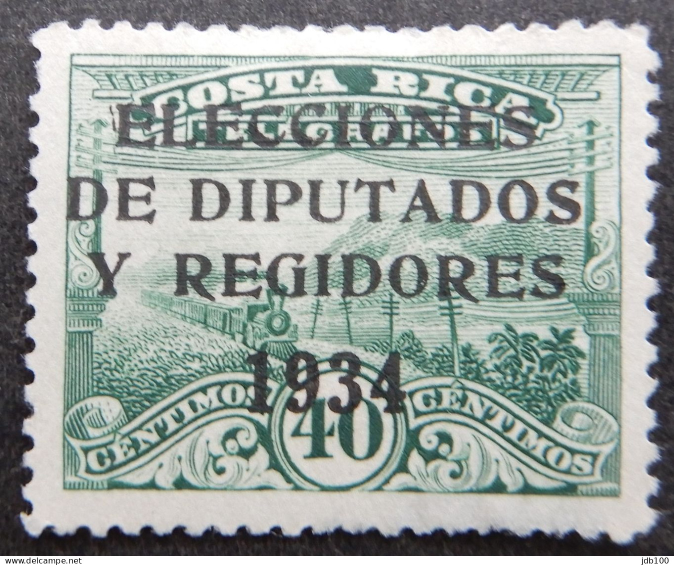 Costa Rica 1934 (1) Telegrafos Overprinted Elecciones De Diputados Y Regidores 1934 - Costa Rica