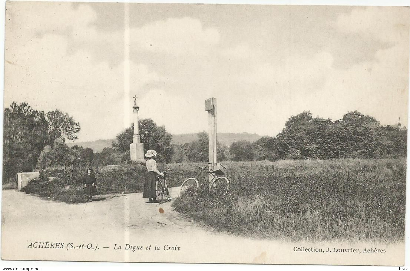 CPA Achères La Digue Et La Croix - Acheres