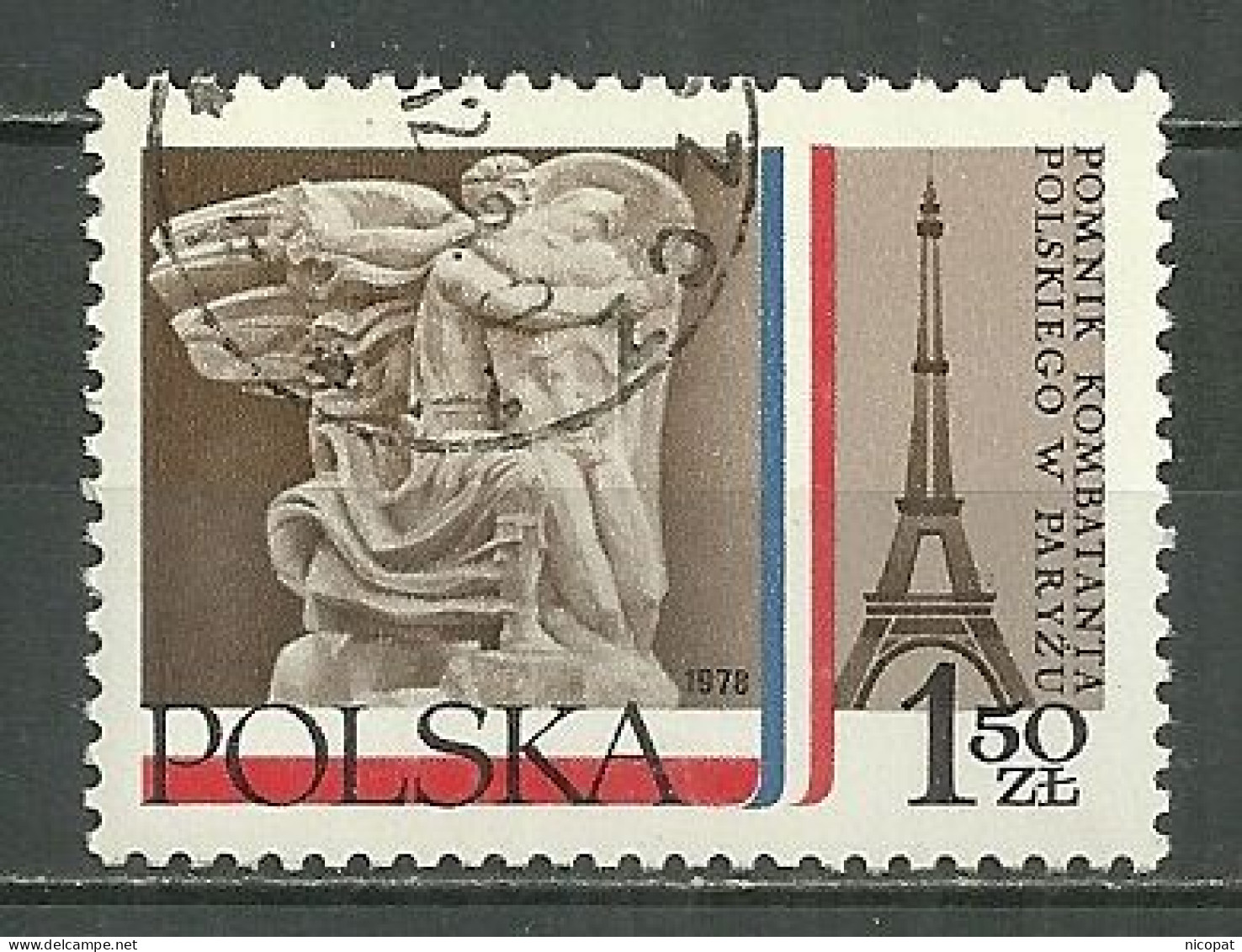 POLAND Oblitéré 2413 Monument Aux Combattants Polonais à Paris Tour Eiffel - Used Stamps