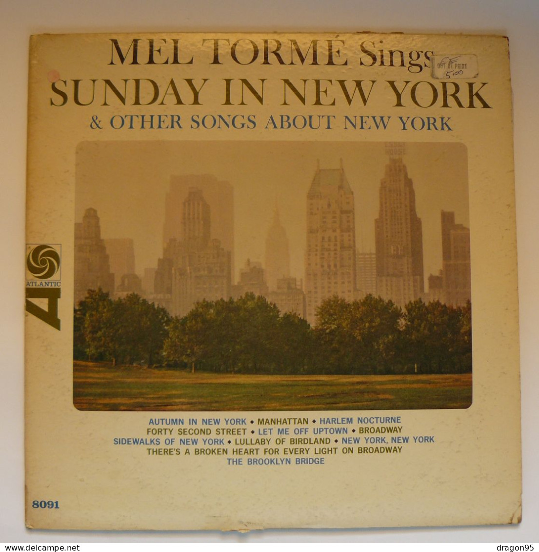 LP Mel TORMÉ : Sings Sunday In New-York - Atlantic 8091 - U.S. - 1964 - Jazz