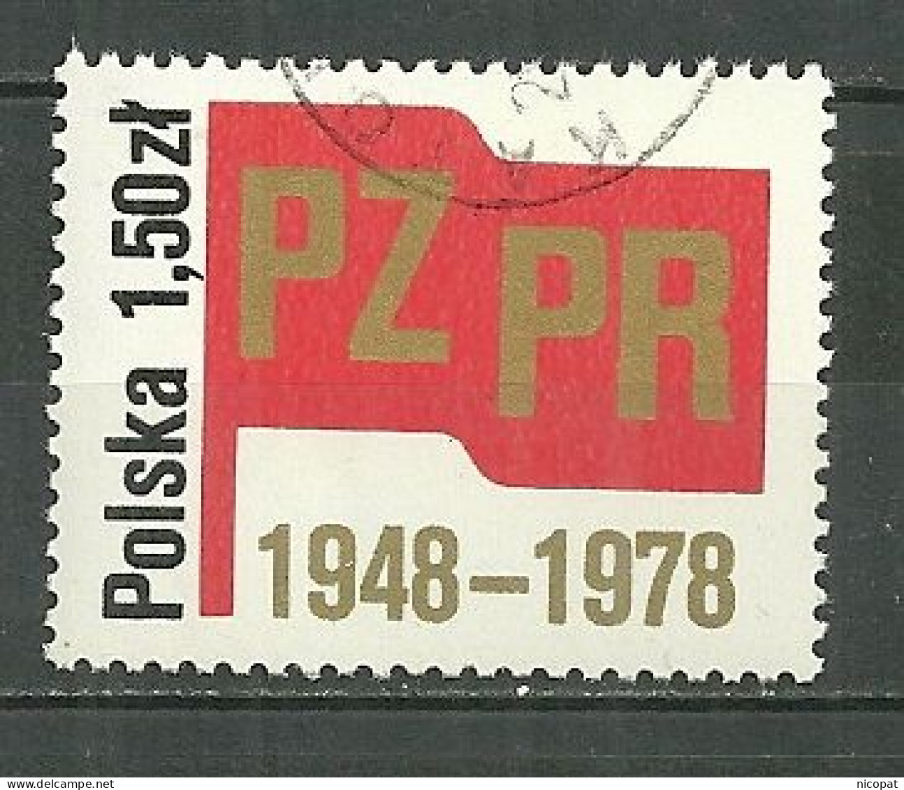 POLAND Oblitéré 2425 Anniversaire Du Parti Ouvrier Polonais PZPR - Usados
