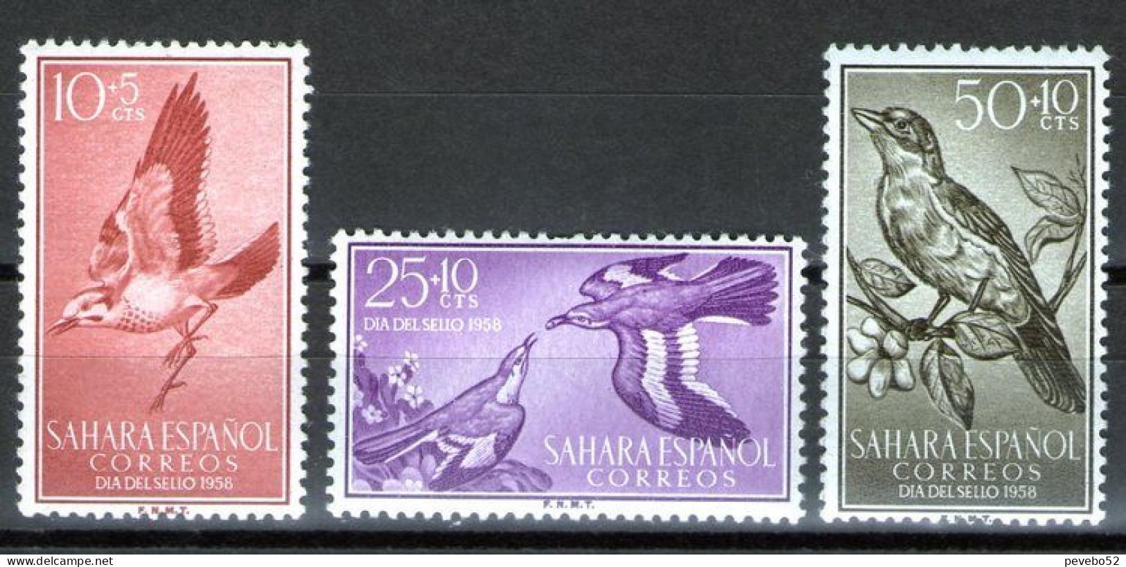 SPAINISH SAHARA 1958 - Stamp Day - Birds MNH - Spanish Sahara