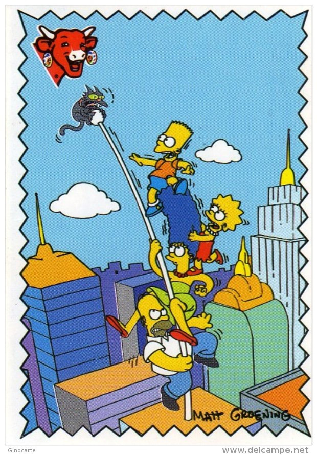 Sticker Vignette Autocollante Vache Qui Rit Simpson 1 Les Plus Hauts Buildings Americains - Autres & Non Classés