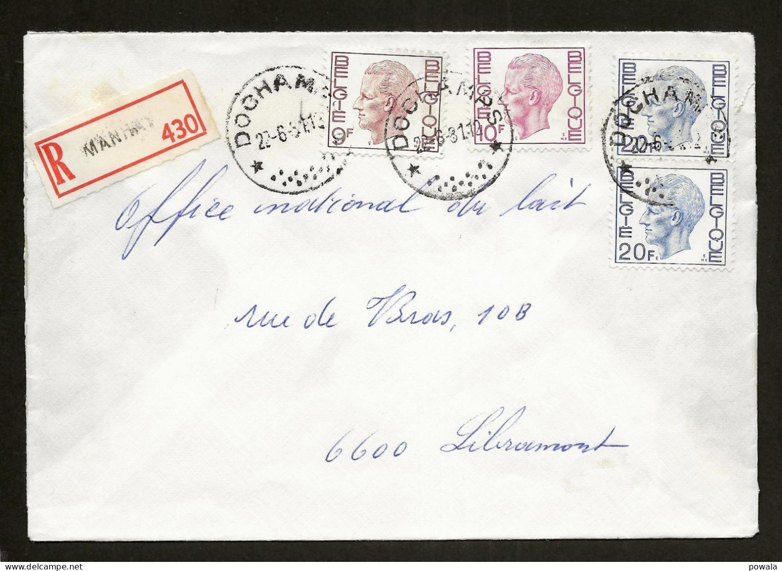 Sterstempel Bestellershalte DOCHAMPS 22/6/1981 Op Recommande - Postmarks With Stars