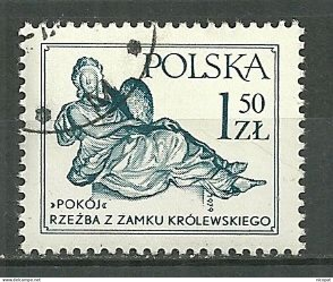 POLAND Oblitéré 2449 Art Polonais Paix Et Justice Sculture Du Chateau Royal De Varsovie André Le Brun - Used Stamps