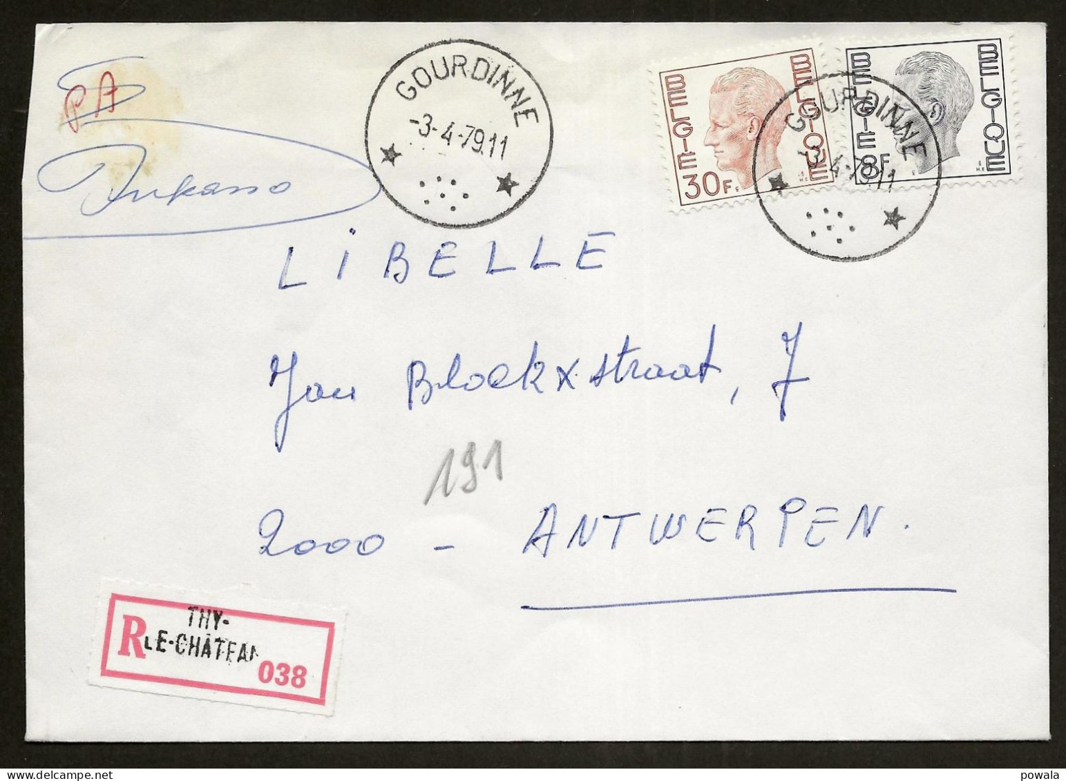 Sterstempel Bestellershalte GOURDINNE 3/4/1979 Op Recommande - Cachets à étoiles