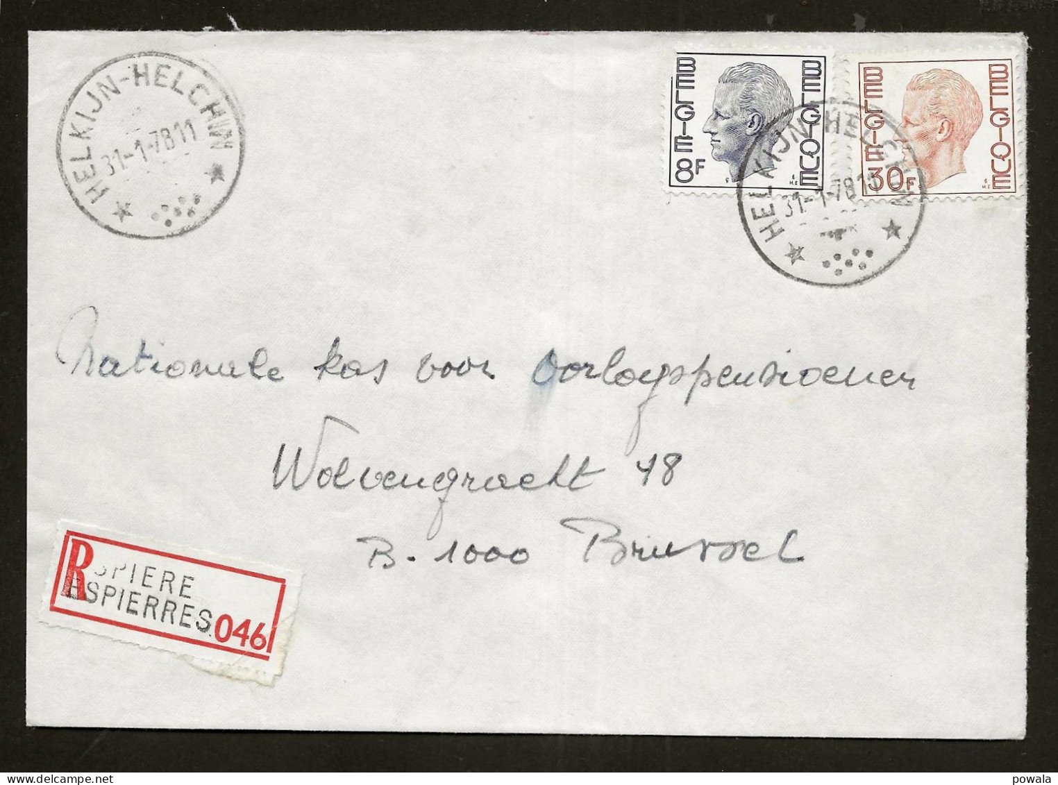 Sterstempel Bestellershalte HELKIJN/HELCHIN 31/1/1978 Op Recommande - Sterstempels