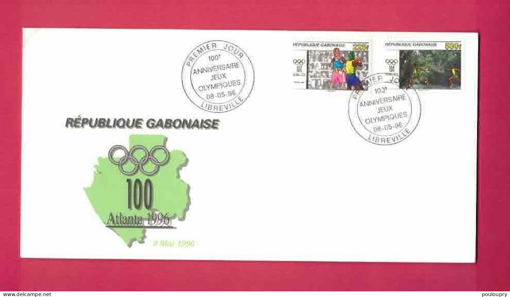 FDC De 1996 Du Gabon - YT N° 872 Et 873 - Sommer 1996: Atlanta