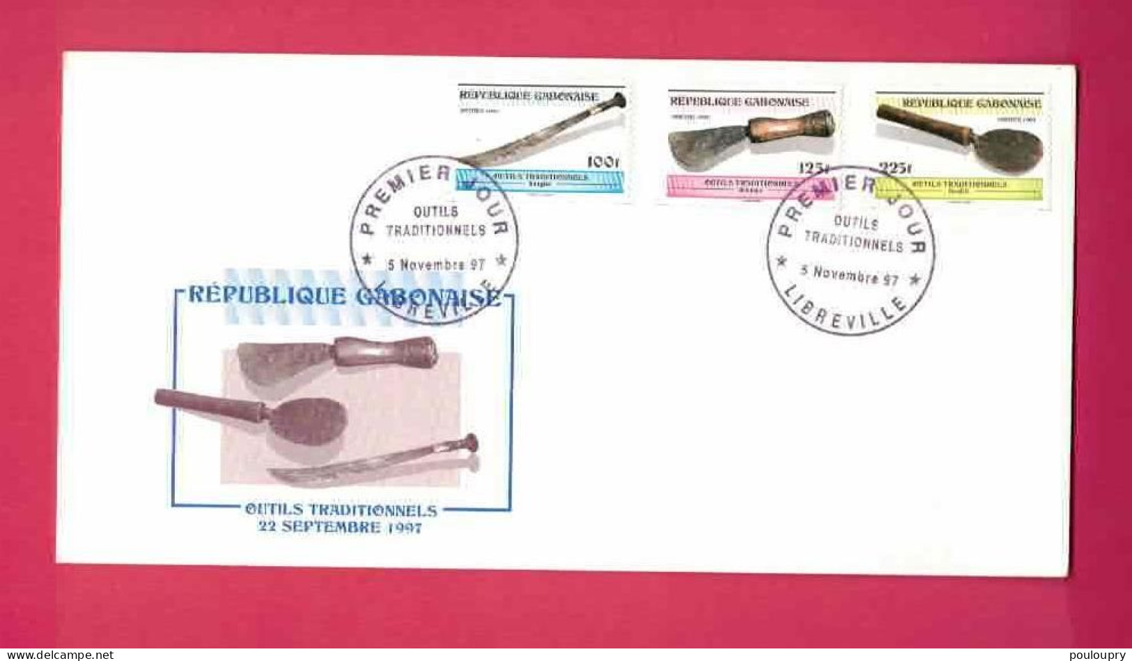 FDC De 1997 - YT N° 913 à 915 - Outils Traditionnels - Gabun (1960-...)