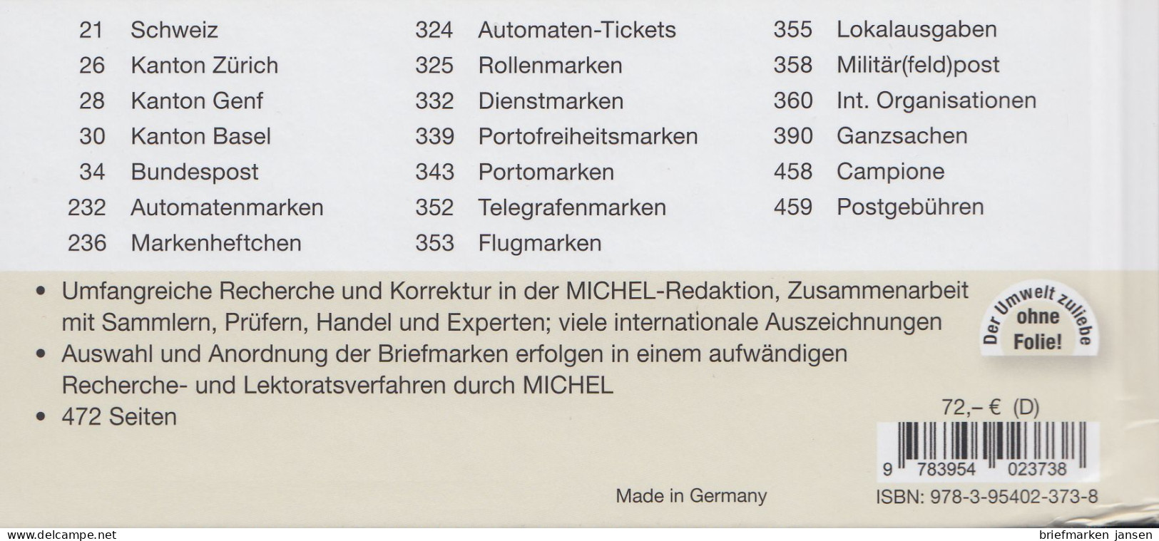 Michel Spezial-Katalog Schweiz 2021/2022, 39. Auflage (kleiner Trasportschaden) - Oostenrijk
