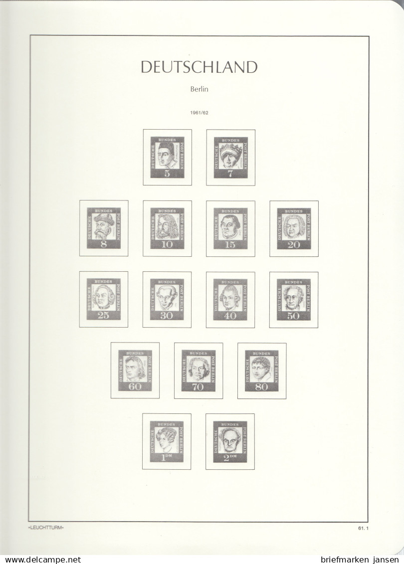 Leuchtturm Vordruckblatter Berlin 1960-1969 OHNE Klemmtaschen  - Pré-Imprimés