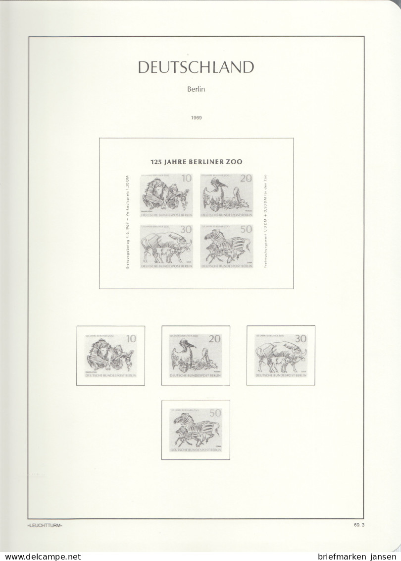 Leuchtturm Vordruckblatter Berlin 1960-1969 OHNE Klemmtaschen 