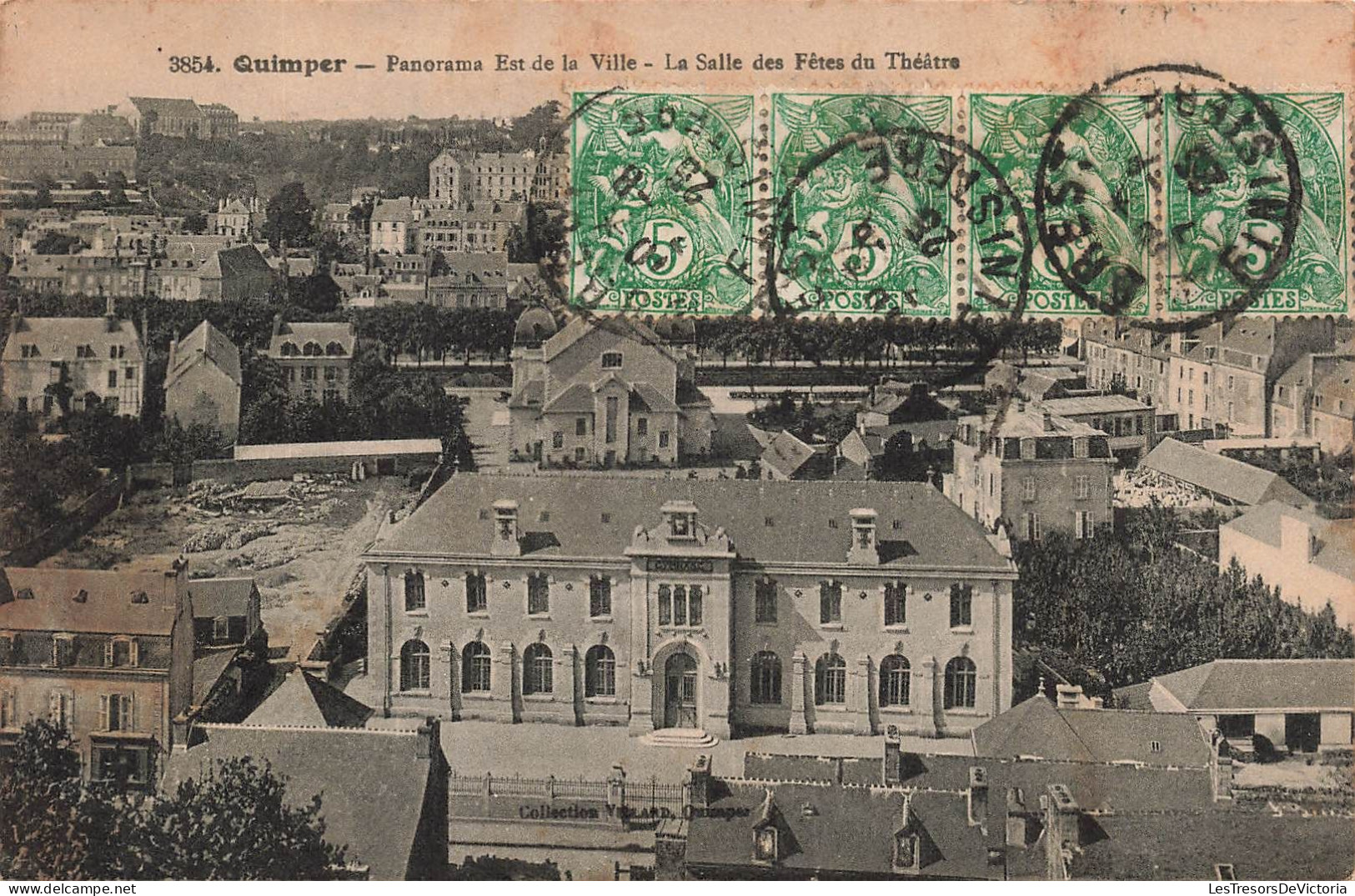 FRANCE - Quimper - Panorama Est De La Ville - La Salle Des Fêtes Du Théâtre - Vue Générale - Carte Postale Ancienne - Quimper