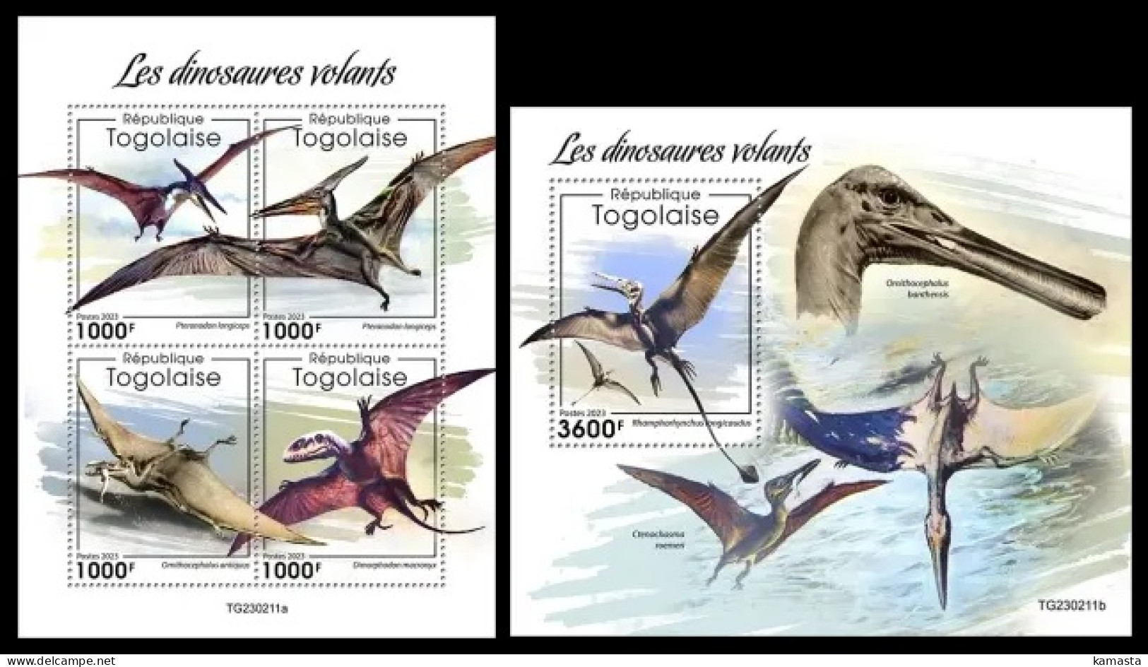 Togo  2023 Flying Dinosaurs. (211) OFFICIAL ISSUE - Vor- U. Frühgeschichte