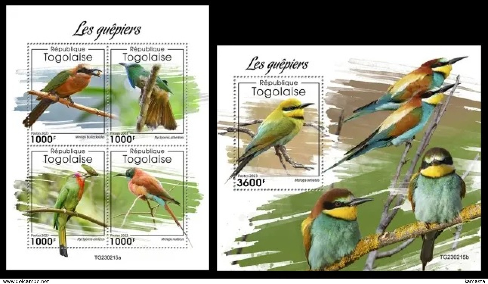 Togo  2023 Bee-eaters. (215) OFFICIAL ISSUE - Aigles & Rapaces Diurnes