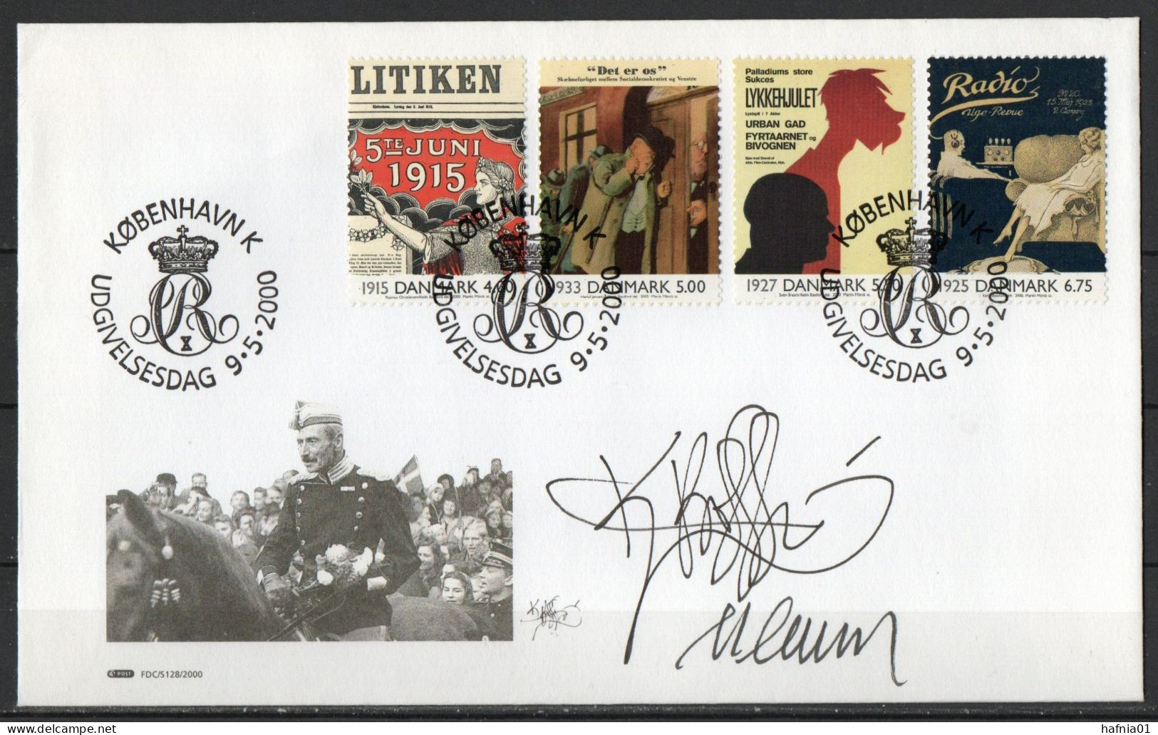 Martin Mörck. Denmark 2000. Events Of The 20th Century. Michel 1248 - 1251 FDC. Signed. - FDC