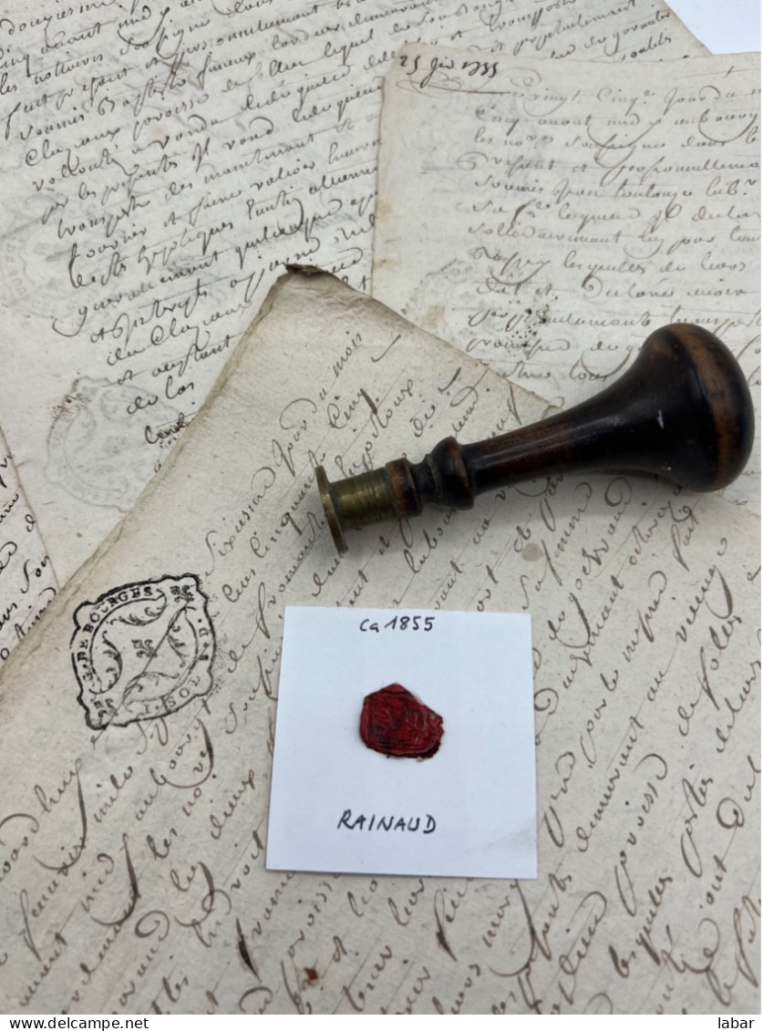 CACHET CIRE ANCIEN - Sigillographie - SCEAUX - WAX SEAL - Ca 1855 RAINAUD - Timbri