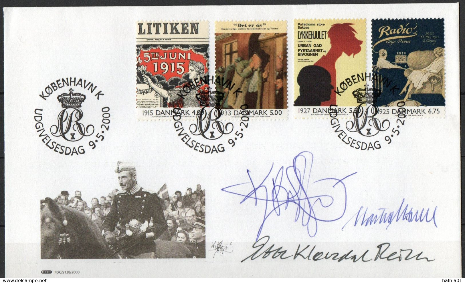 Martin Mörck. Denmark 2000. Events Of The 20th Century. Michel 1248 - 1251 FDC. Signed. - FDC