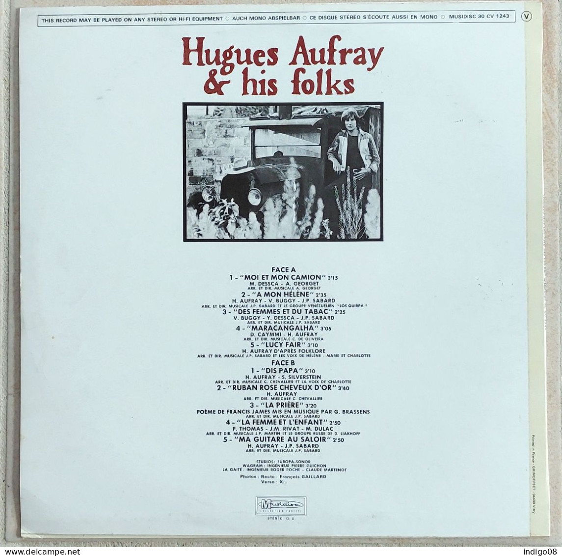 LP 33 Hugues Aufray & His Folks - Autres - Musique Française