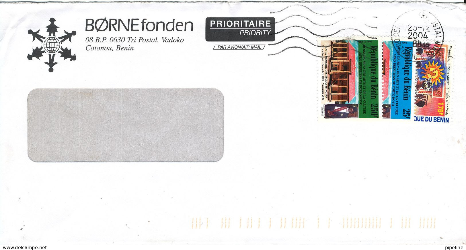 Benin Cover Bornefonden Sent To Denmark 23-12-2004 Topic Stamps - Bénin – Dahomey (1960-...)