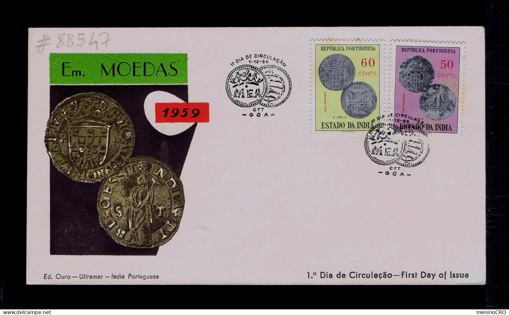 #88547 ESTADO DA INDIA GOA "coins" Monaies Issue MEA 1450-1959 Portugal - Münzen