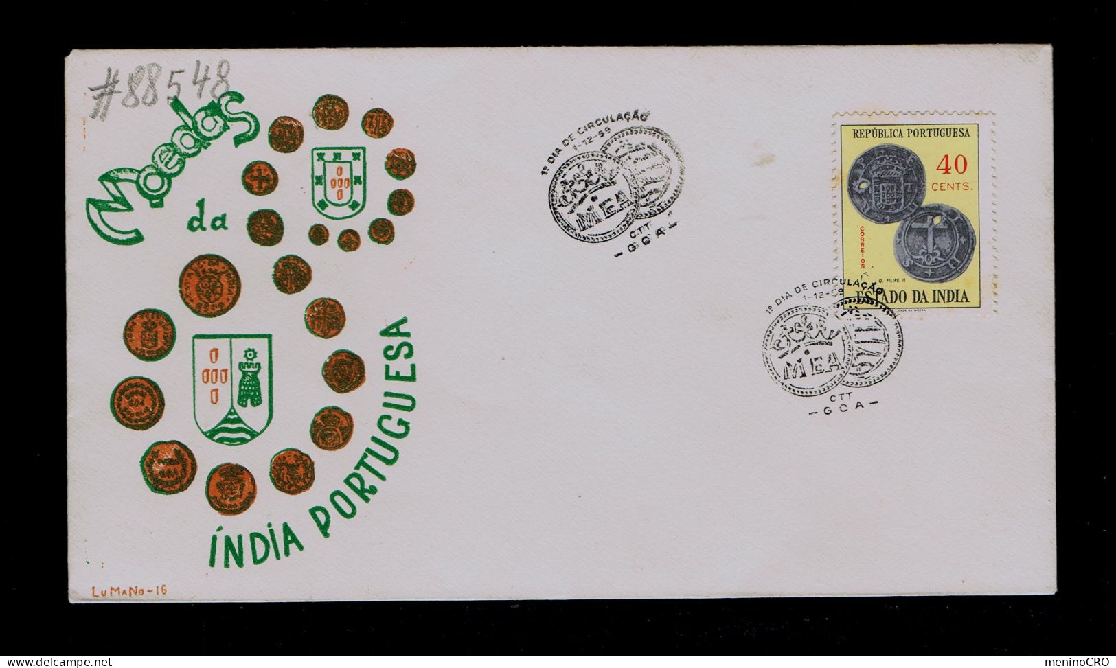 #88548 ESTADO DA INDIA GOA "coins" Monaies Issue MEA 1450-1959 Portugal - Münzen