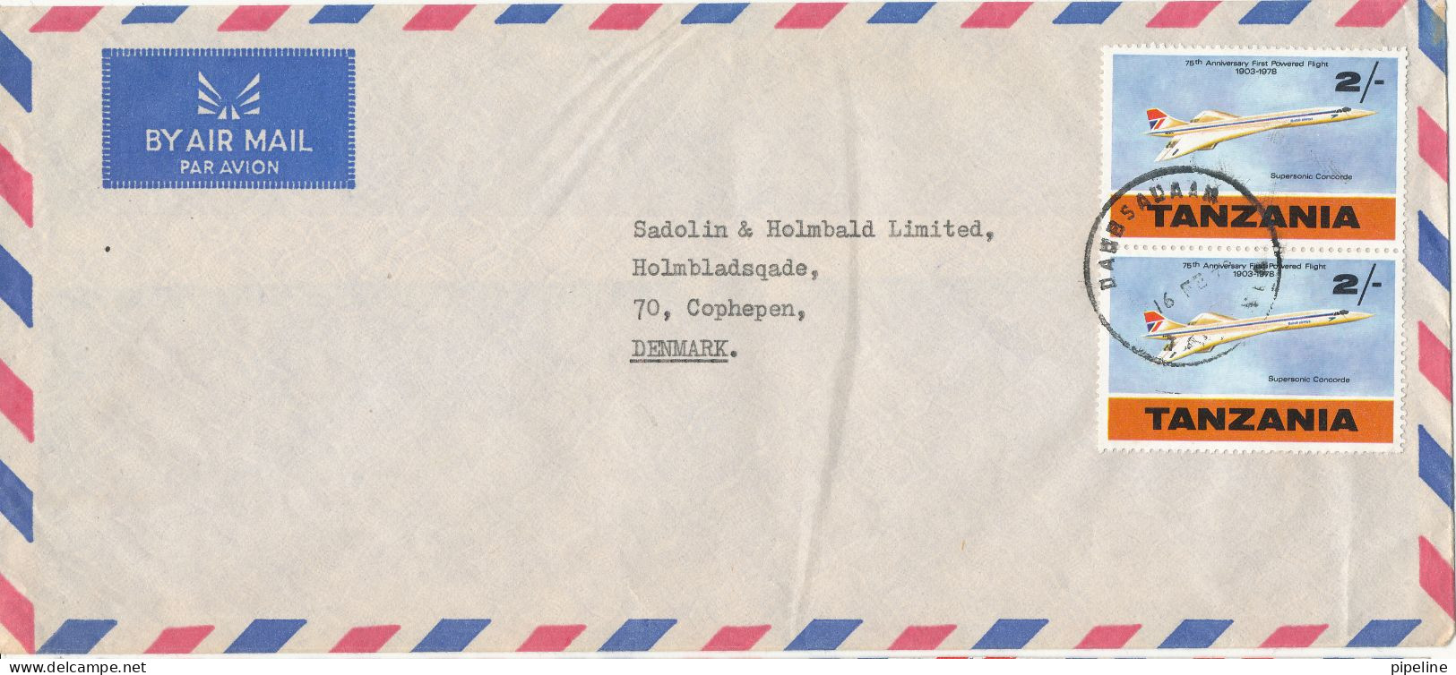 Tanzania Air Mail Cover Sent To Denmark 16-2-1979 ?? CONCORDE Stamps - Tanzania (1964-...)