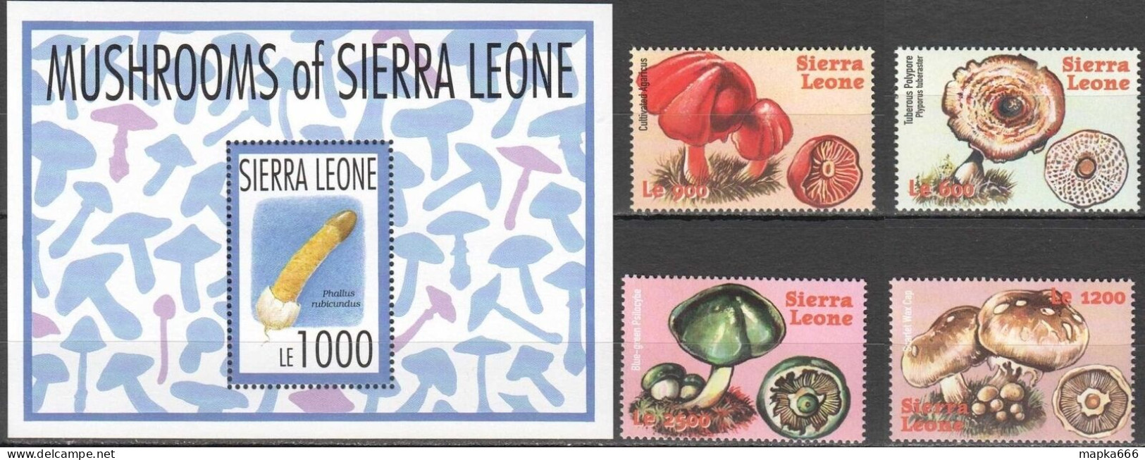 B0506 Sierra Leone Mushrooms Nature Flora 1Bl+1Set Mnh - Funghi