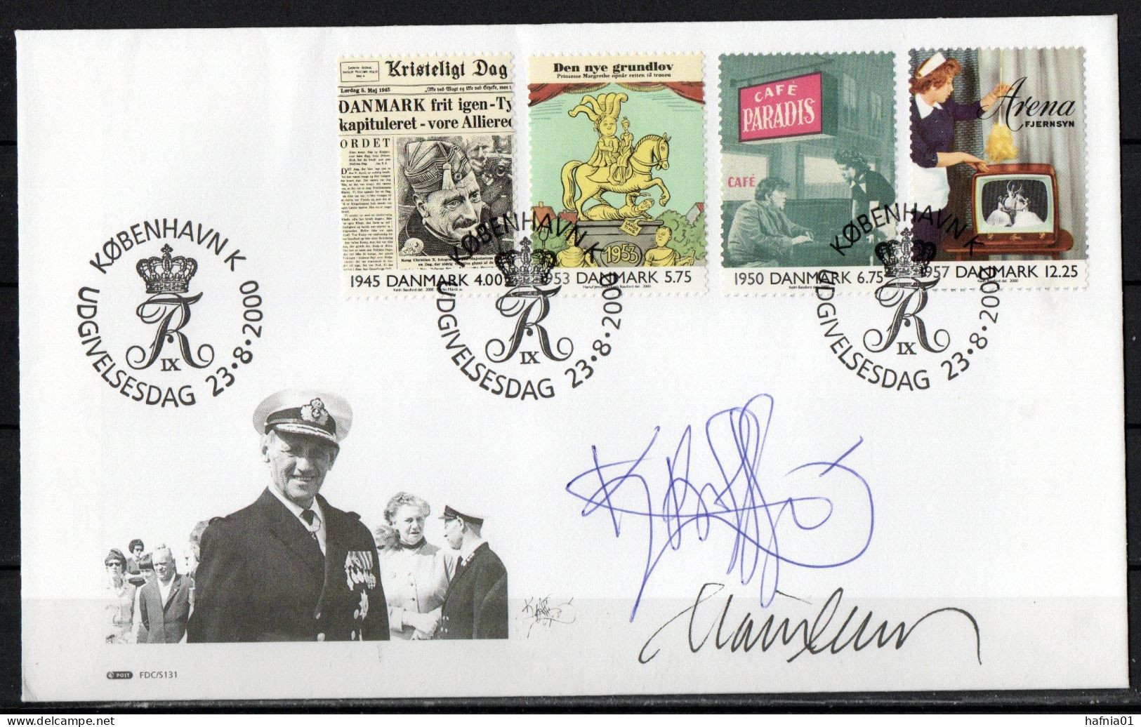 Martin Mörck. Denmark 2000. Events Of The 20th Century. Michel 1255 - 1258 FDC. Signed. - FDC