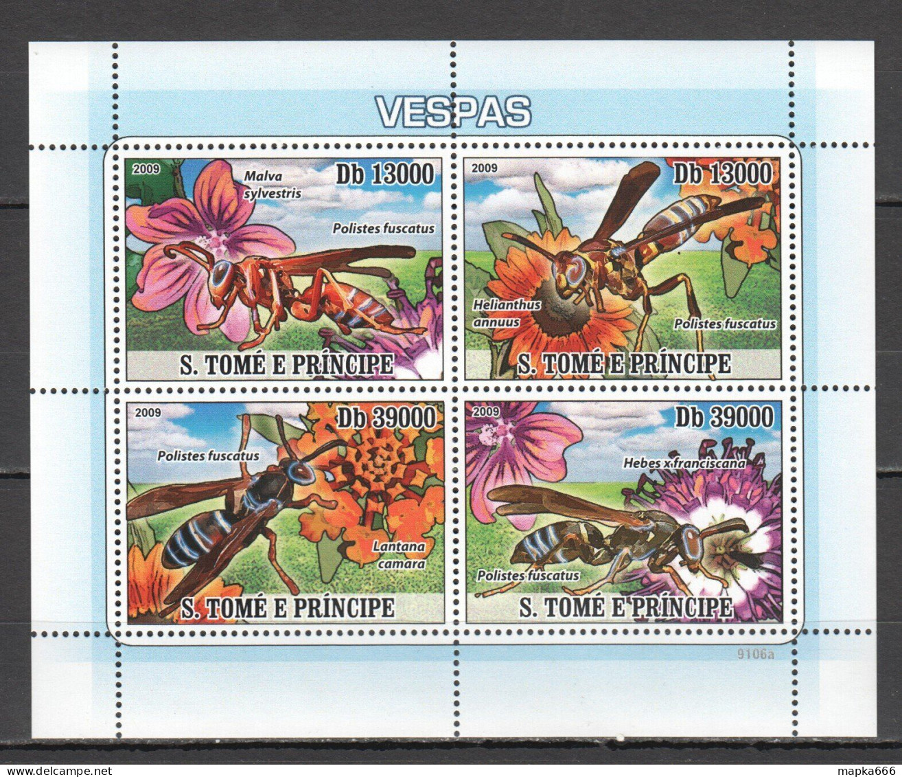 B0732 2009 Sao Tome & Principe Fauna Insects Wasps 1Kb Mnh - Autres & Non Classés