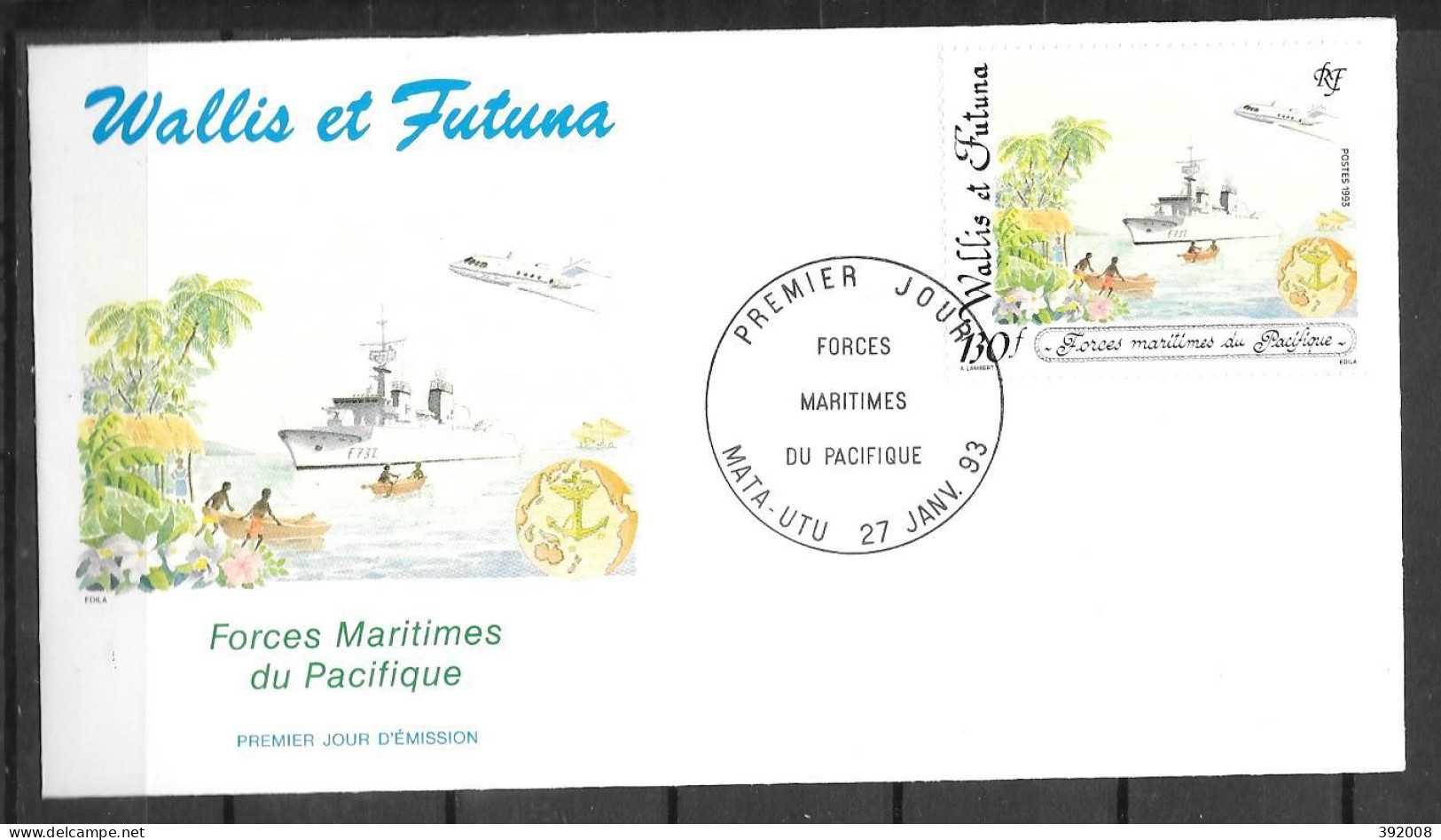 1993 - 444 - Forces Maritimes Du Pacifique - 16 - FDC