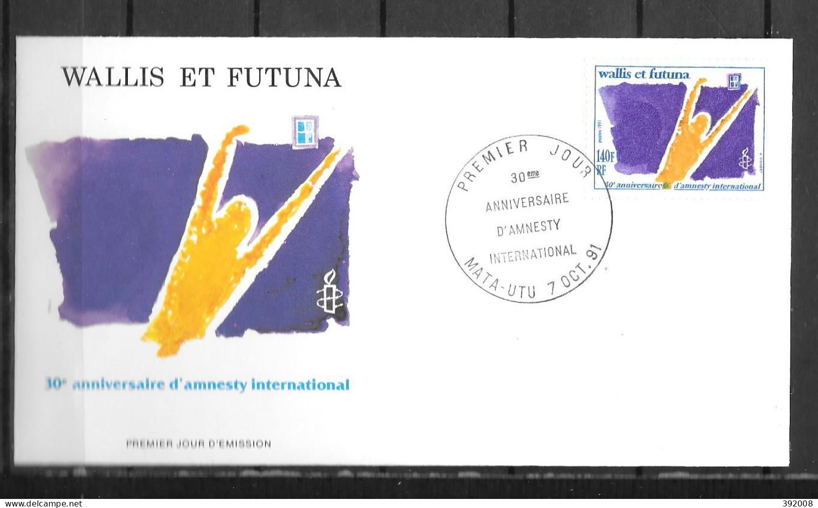 1991 - 417 - 30 Amnesty International - 14 - FDC