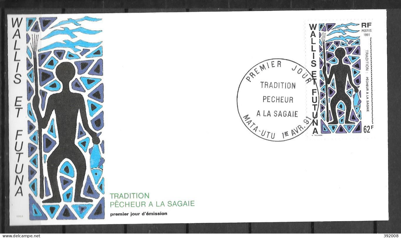 1991 - 409 - Le Pêcheur à La Sagaïe - 13 - FDC