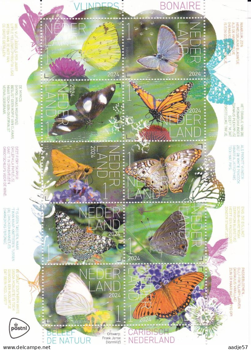 Netherlands Pays Bas 2024 Butterflies Schmetterlinge Papillons Front And Backside MNH** 5830 - Papillons