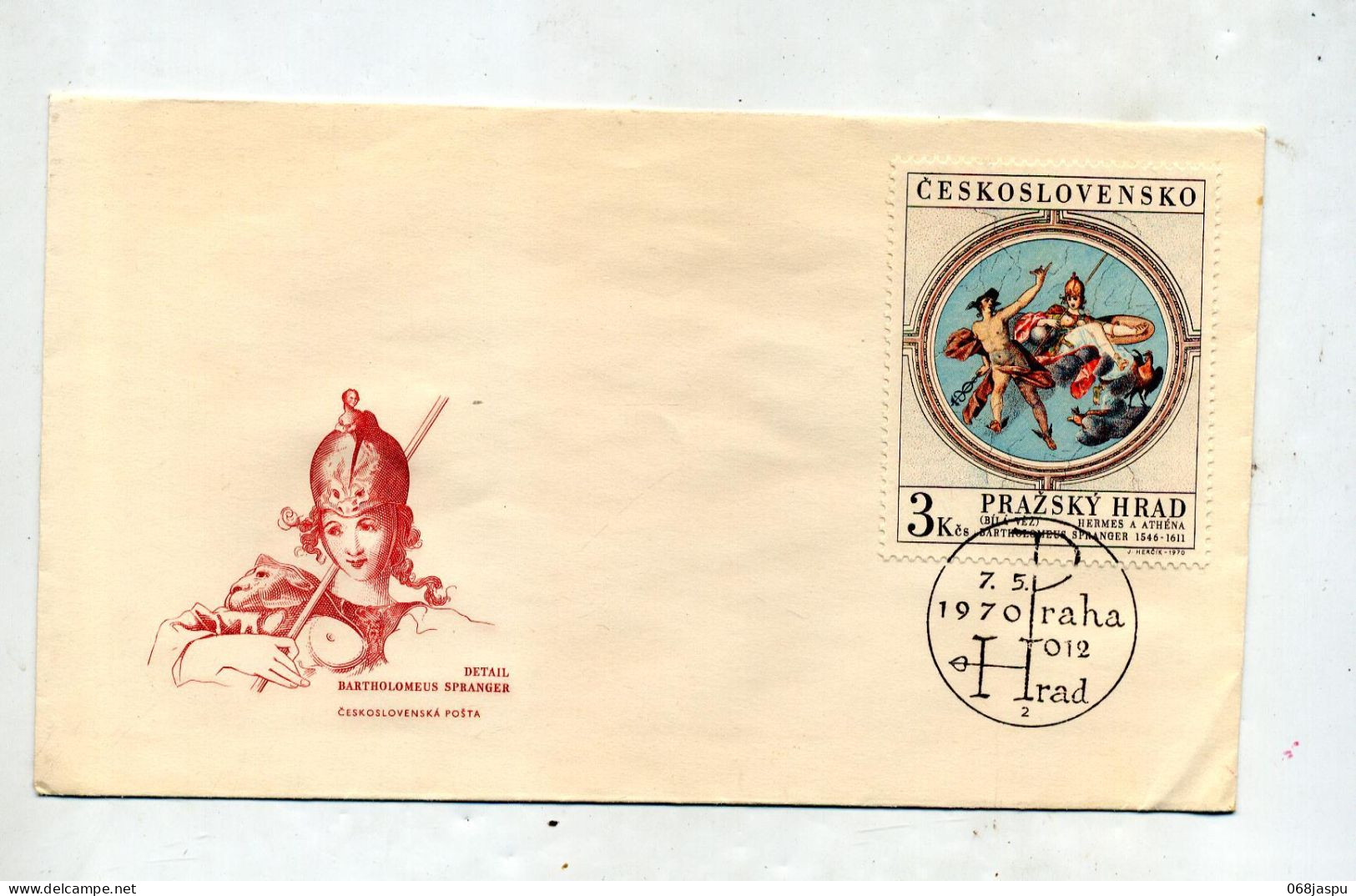 Lettre Cachet Prague  Sur Tableau Spranger - Lettres & Documents