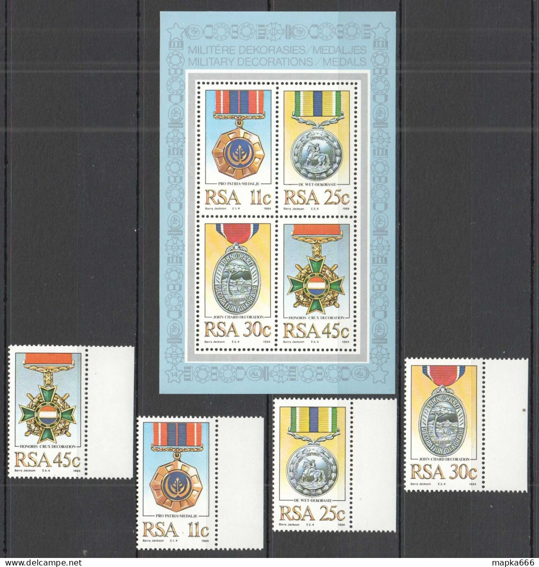 B0963 1984 South Africa Rsa Military & War Orders Medals 1Kb+1Set Mnh - Militares