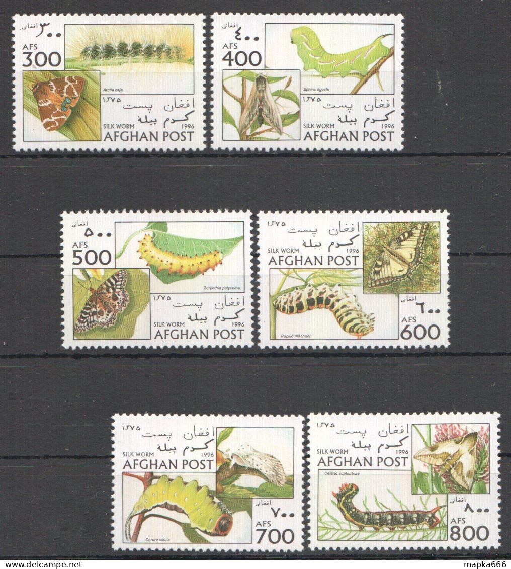 B0968 1996 Afghan Post Afghanistan Insects & Butterflies Silk Worm Set Mnh - Papillons