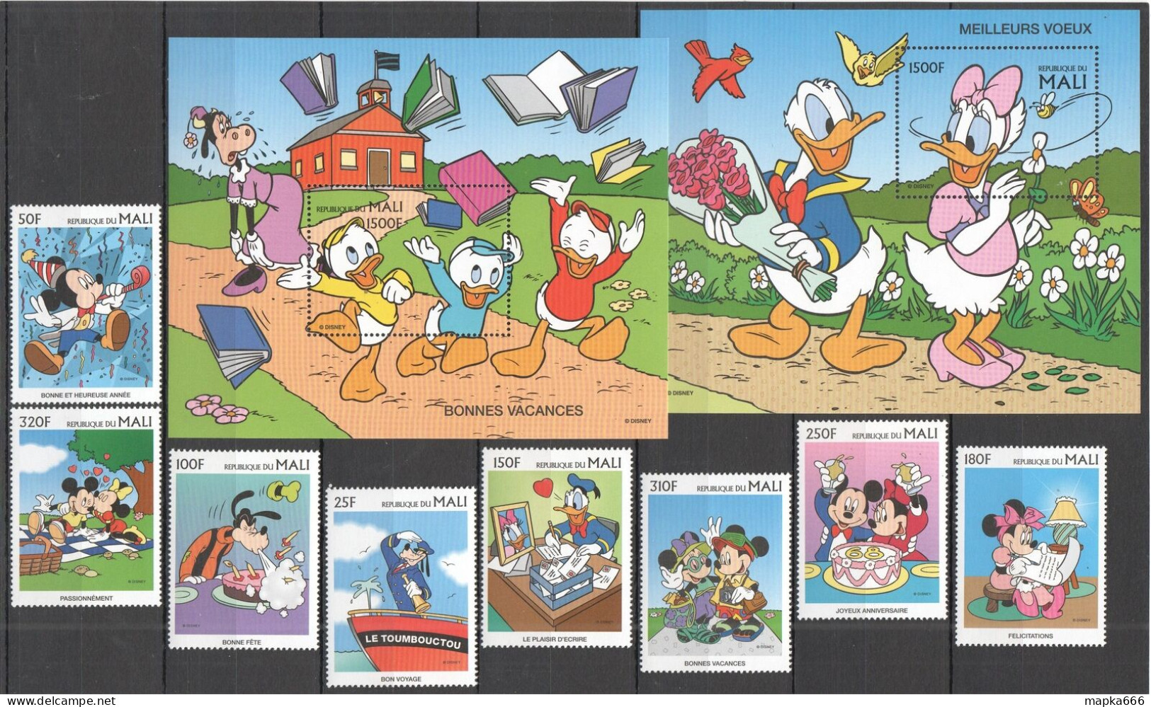 B0993 Mali Walt Disney Mickey Mouse & Friends Donald Duck !!! 2Bl+1Set Mnh - Disney