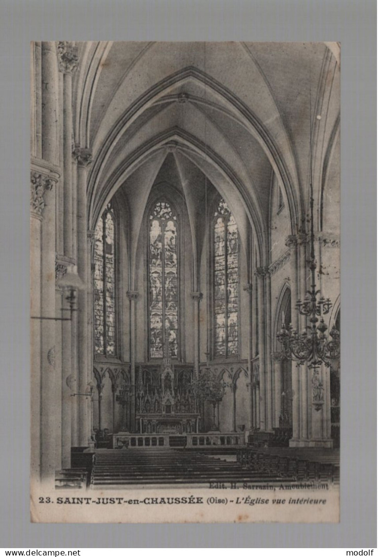 CPA - 60 - Saint-Just-en-Chaussée - L'Eglise Vue Intérieure - Circulée En 1916 - Saint Just En Chaussee