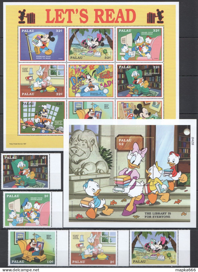 B1027 1997 Palau Walt Disney Animation Mickey Mouse Let'S Read Mnh - Disney