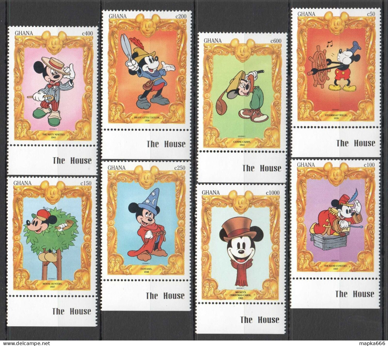 B1030 Ghana Cartoons Walt Disney Mickey Mouse History !!! Big Set Mnh - Disney