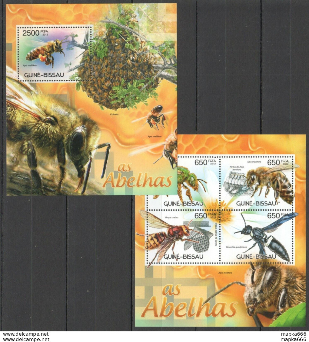 Bc482 2012 Guinea-Bissau Flora & Fauna Insects Honey Bees As Abelhas Bl+Kb Mnh - Honeybees