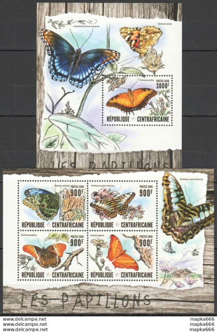 Ca023 2016 Central Africa Fauna Butterflies Les Papillons Kb+Bl Mnh - Papillons