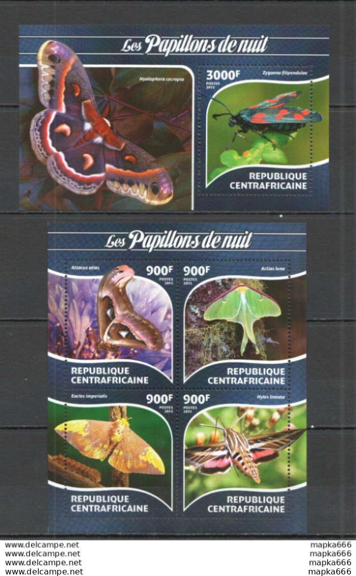 Ca275 2015 Central Africa Fauna Night Butterflies Kb+Bl Mnh - Papillons