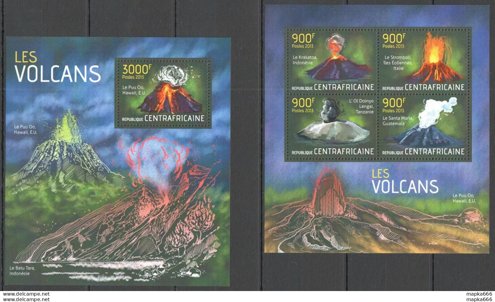 Ca616 2013 Central Africa Nature Geology Volcanoes Les Volcans Kb+Bl Mnh - Autres & Non Classés